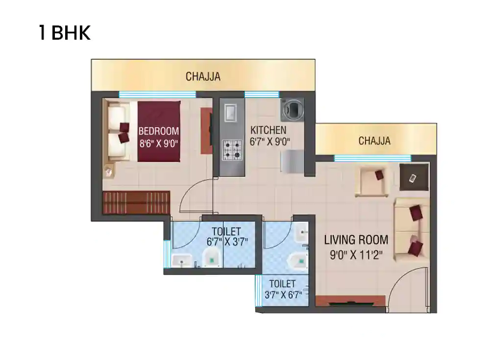 1 BHK - Type 1