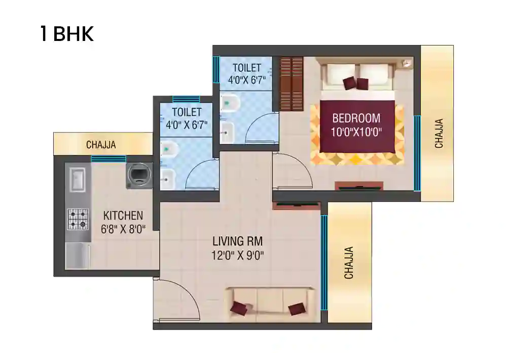 1 BHK - Type 2